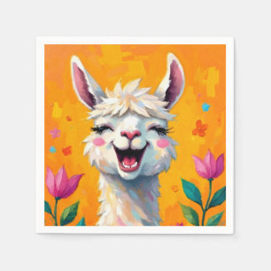 Llama Love in Bloom Napkin