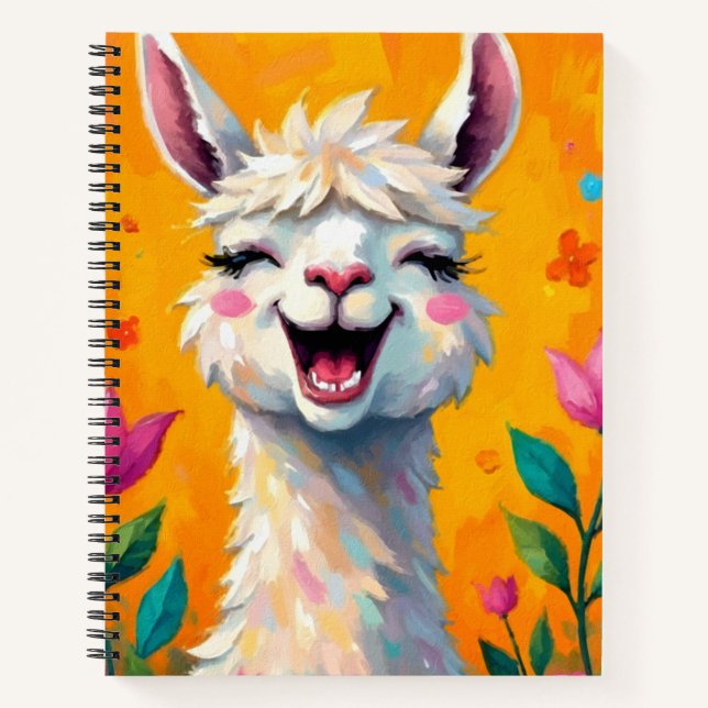 Llama Love in Bloom Notebook (Front)