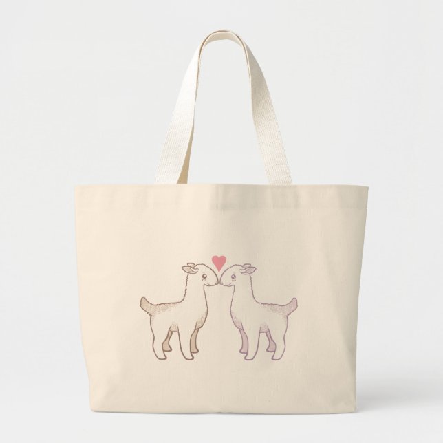 Llama Love Large Tote Bag (Front)