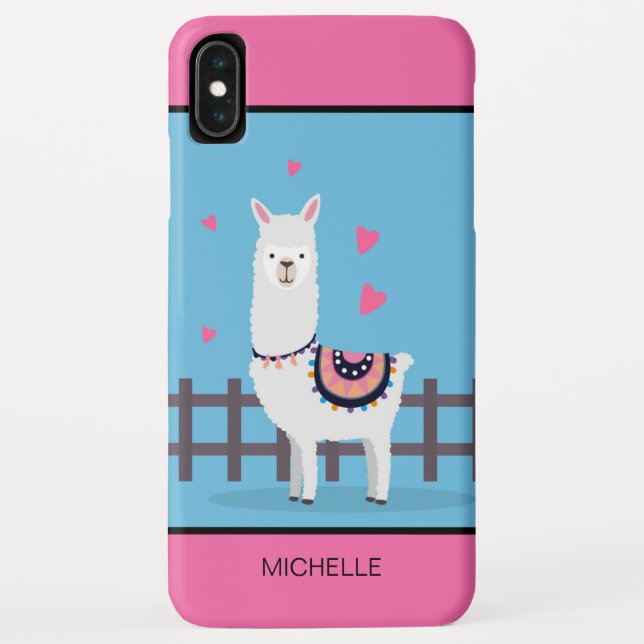 Llama Love Personalised Name | Valentines Day Case-Mate iPhone Case (Back)