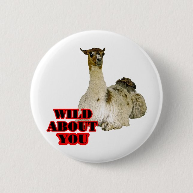 Llama Lover 6 Cm Round Badge (Front)