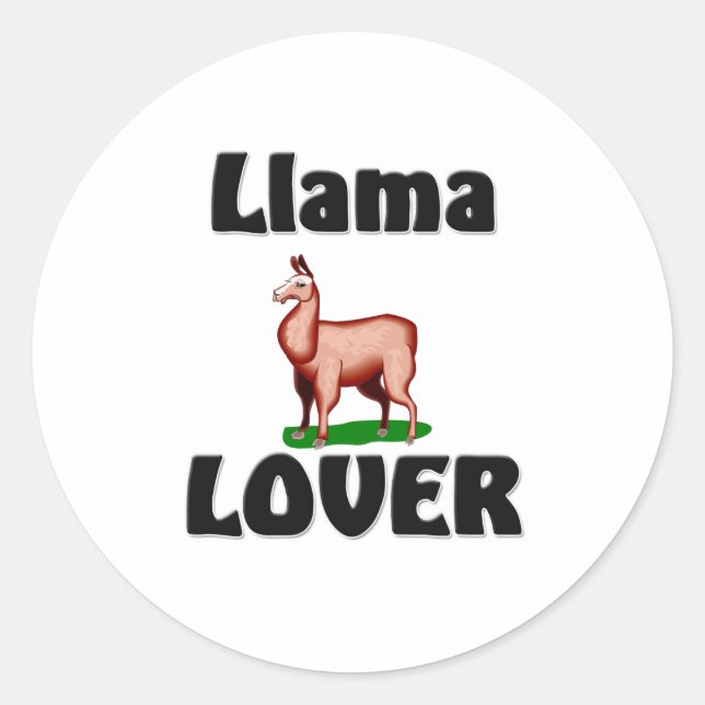Llama Lover Classic Round Sticker (Front)