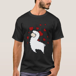 LLAMA Lover Women Valentines Day Girlfriend Heart T-Shirt