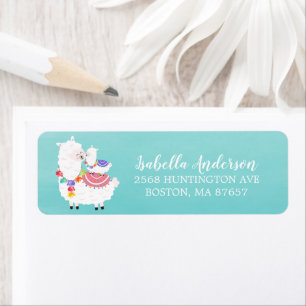 Llama Mama Baby Shower Address Label