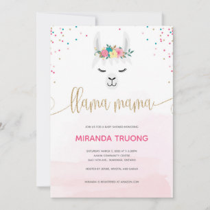 Llama Mama Baby Shower Invitation