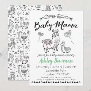 Llama Mama Baby Shower Invitation