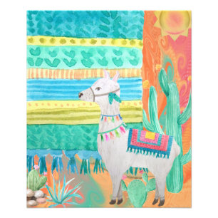 Llama Mama Poster, Mexico, Fiesta Photo Print