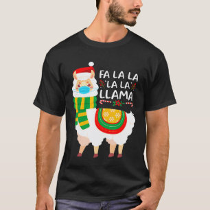 Llama Mask Christmas Pajama For Family T-Shirt