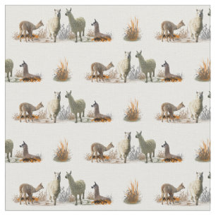 Llama Meadow Fabric (choose colour)