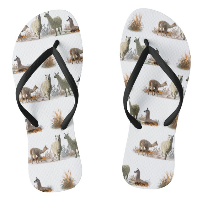 Llama Meadow Flip Flops (choose colour) (Footbed)