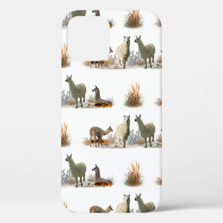 Llama Meadow iPhone 12 Case (choose colour)