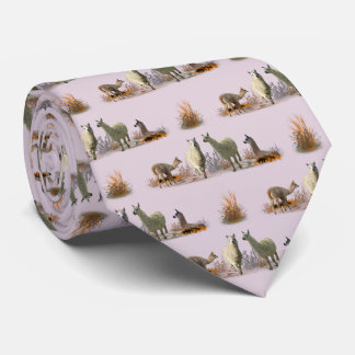 Llama Meadow Tie (Dusty Pink)