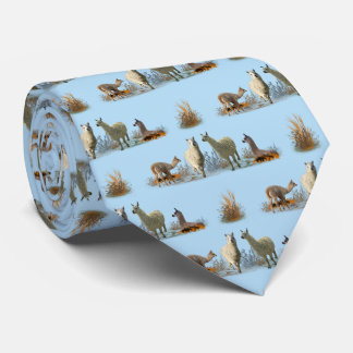Llama Meadow Tie (Light Blue)