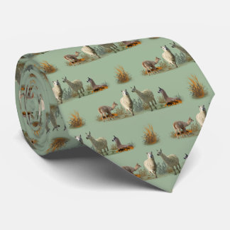 Llama Meadow Tie (Light Green)