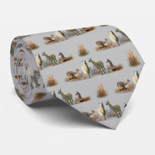 Llama Meadow Tie (Light Grey)