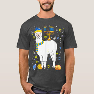 Llama Menorah Cute Hanukkah Llama Menorah Jewish P T-Shirt