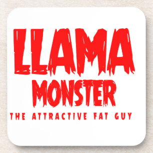 Llama Monster Red Logo Coaster