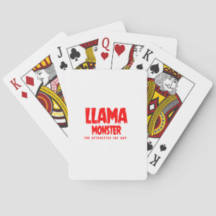 Llama Monster Red Logo Playing Cards