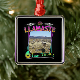 Llama - Namaste Yoga Pun Llamaste Metal Tree Decoration