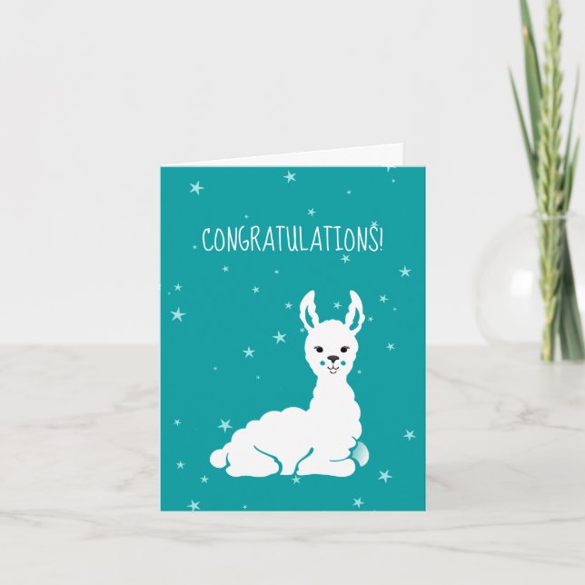Llama New Baby Congratulations Cards (Front)