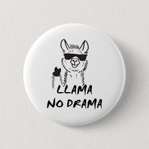 Llama No Drama - Funny "No Problem" Lama 6 Cm Round Badge