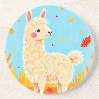 Llama on an Autumn Day Coaster