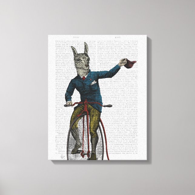 Llama on Bike Canvas Print (Front)