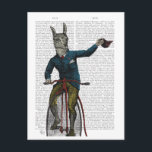 Llama on Bike Postcard<br><div class="desc">Llama on Bike by Fab Funky. Features a llama tipping its hat while riding a vintage bicycle. | 191894D</div>