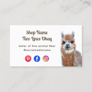 Llama Online Business Fiber Knitting Business Card