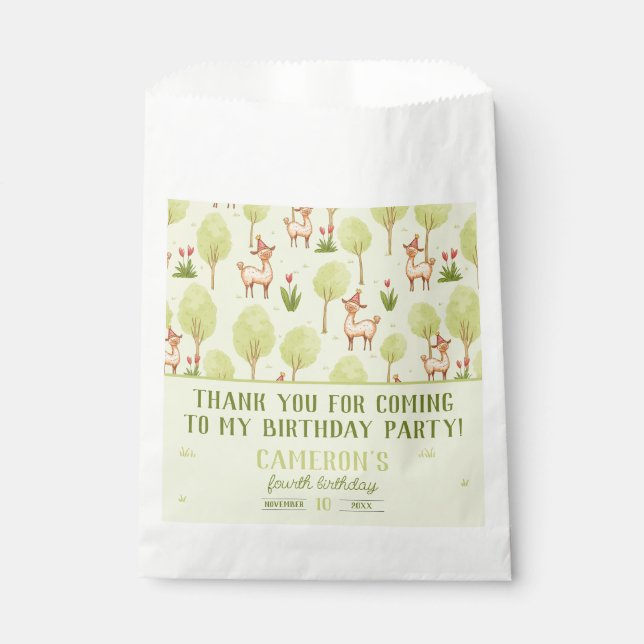  Llama outdoor kid’s birthday celebration Favour Bags (Front)