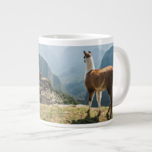 Llama Overlooking Ruins   Machu Picchu, Peru Large Coffee Mug