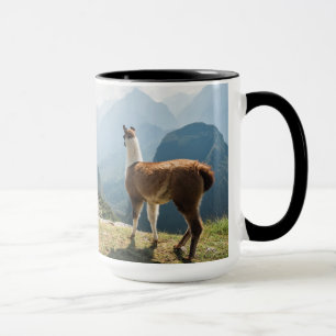 Llama Overlooking Ruins Machu Picchu, Peru Mug