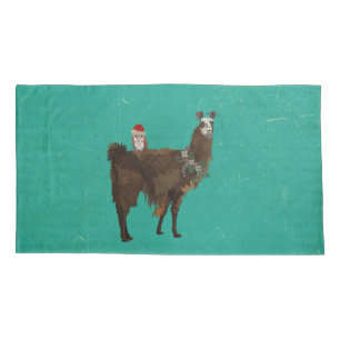LLAMA & OWL CHRISTMAS PILLOWCASE