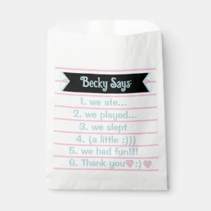 Llama Pajama Birthday Party Sleepover Favour Bags