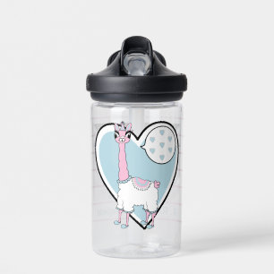 Llama Pajama Blue Heart Water Bottle