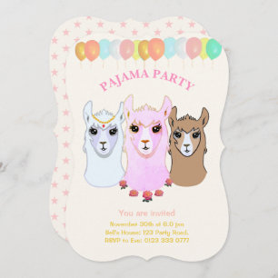 Llama Pajama Party Invitation