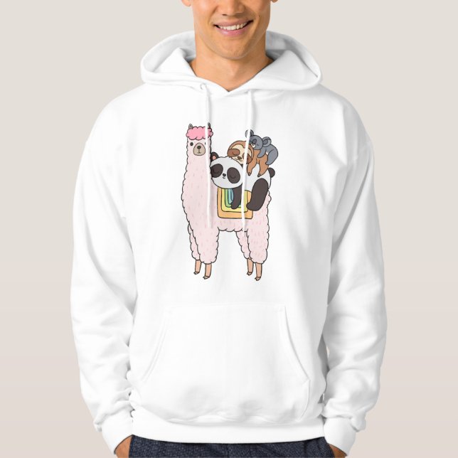 Llama Panda Sloth Koala Sleeping Hoodie (Front)