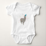 Llama Partying - Animals Having a Party Baby Bodysuit<br><div class="desc">A cute illustration of a llama partying and having fun! Llama wearing a party hat and blowing party horn with confetti raining down on it. Let the celebrations begin! Perfect for anyone who loves funny animal illustrations. Ideal for a birthday gift, nursery decor, kids room art, home decor, Christmas present...</div>