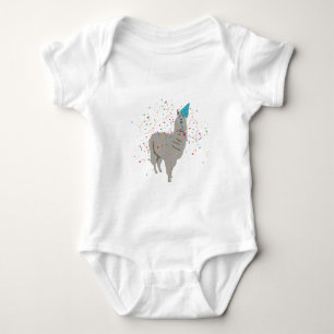 Llama Partying - Animals Having a Party Baby Bodysuit