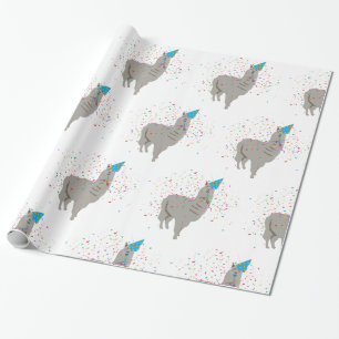 Llama Partying - Animals Having a Party Wrapping Paper
