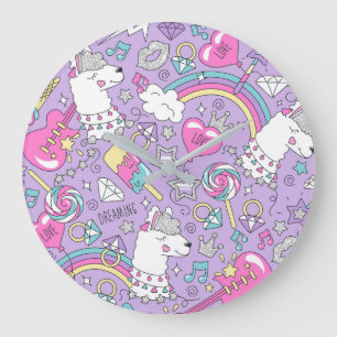 Llama pattern 1 large clock
