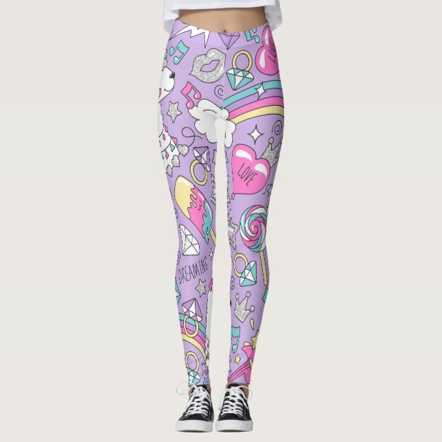 Llama pattern 1 leggings (Front)