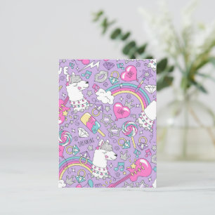Llama pattern 1 postcard