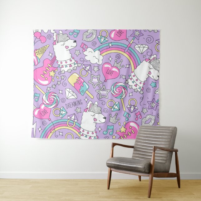 Llama pattern 1 tapestry (In Situ (Horizontal))
