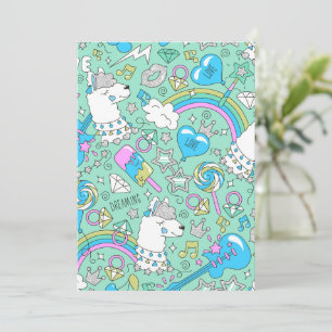 llama pattern 2 thank you card