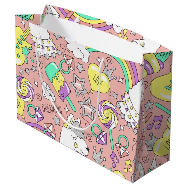 llama pattern 3 large gift bag (Back Angled)