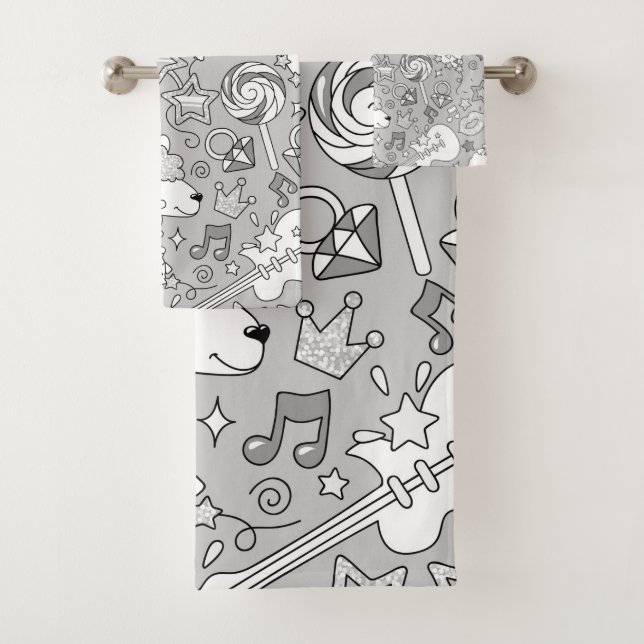 llama pattern 4 bath towel set (Insitu)