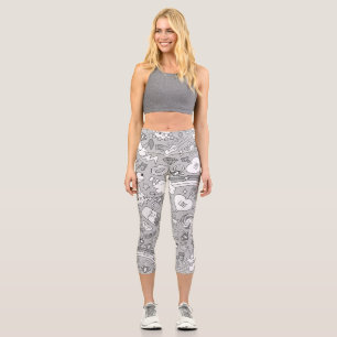 llama pattern 4 capri leggings