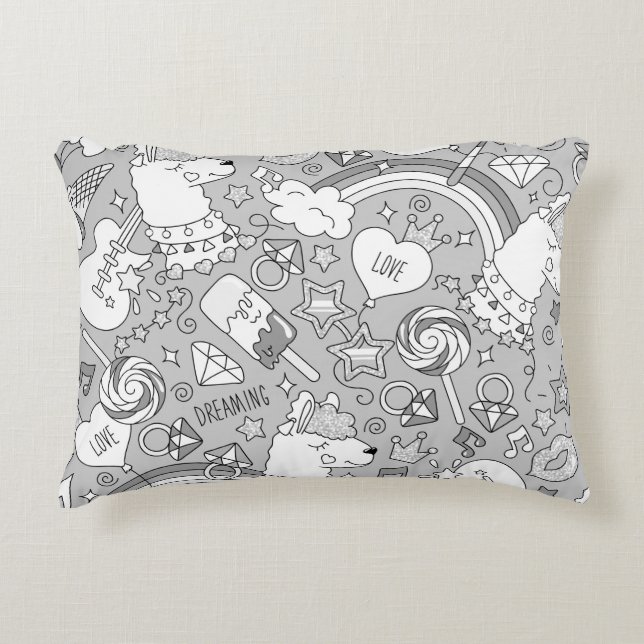 llama pattern 4 decorative cushion (Front)