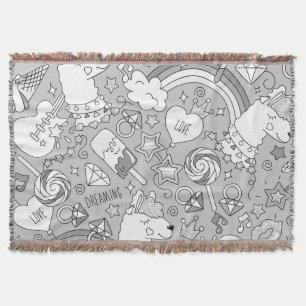 llama pattern 4 throw blanket